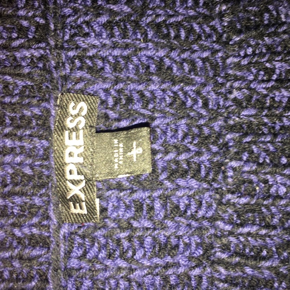 Blue and Black Knit Lace Up Sweater - Picture 5 of 6